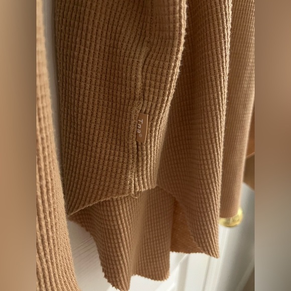 Aritzia TNA Waffle Brown Oversized Mockneck Turtleneck Sweater Dress Long Sleeve - Picture 4 of 8